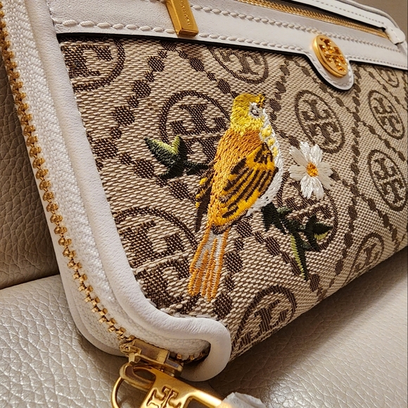 NWT ~🌻VERY RARE🌻Tory Burch T Monogram Jacquard Embroidered Crossbody & Wallets - Picture 9 of 16